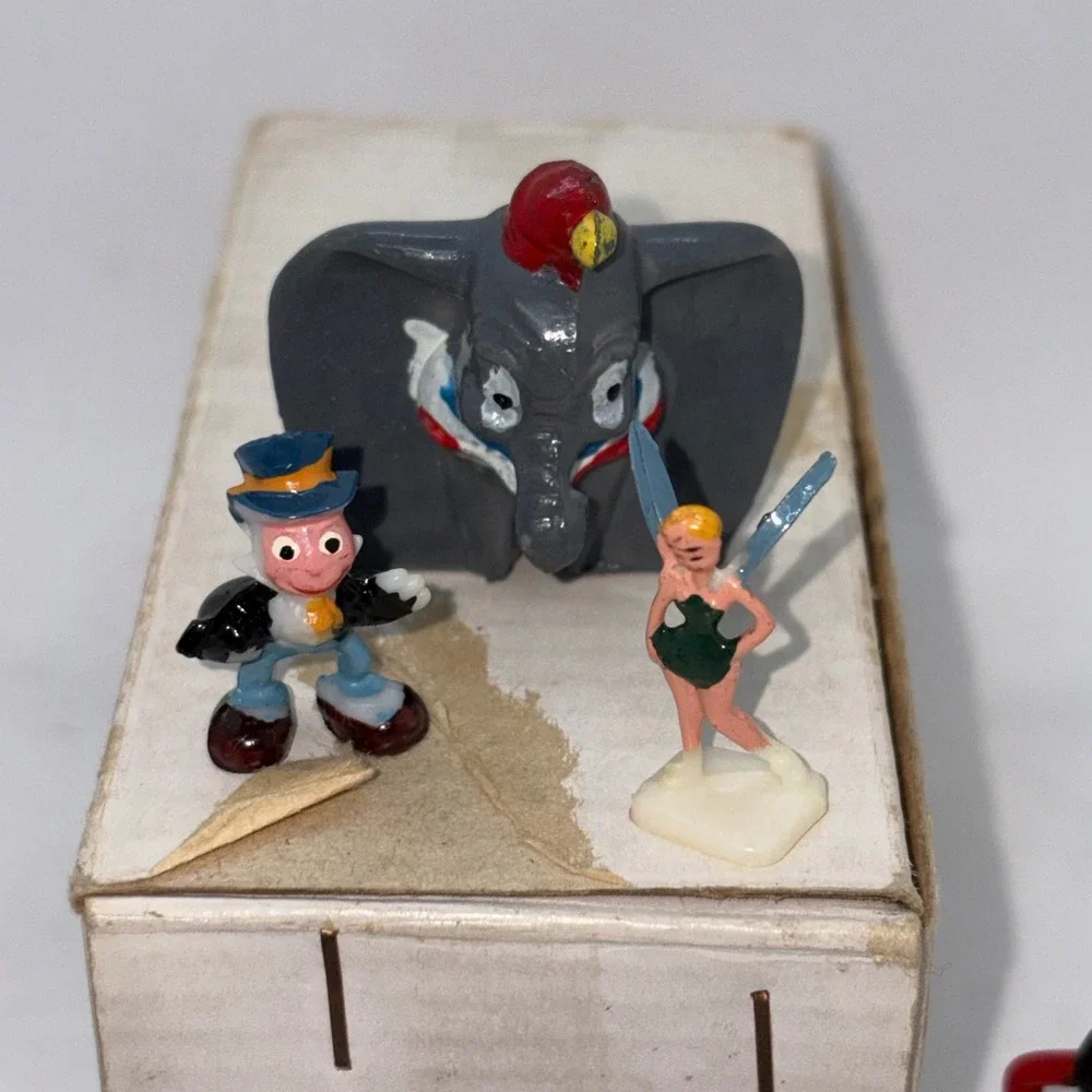 Vintage Disneykins 14pc Miniature Figures Marx HK-6760 Mickey Dumbo Peter Pan